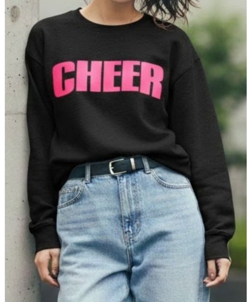 CHEER(チアー)の「ネオンカラースウェットBIGトレーナー(スウェット・レディース・グレー/ブラック×ピンク/ピンク/ブラック×ホワイト/ホワイト/ライトグリーン/ブラック×グリーン・S/M/L)」の5枚目の写真