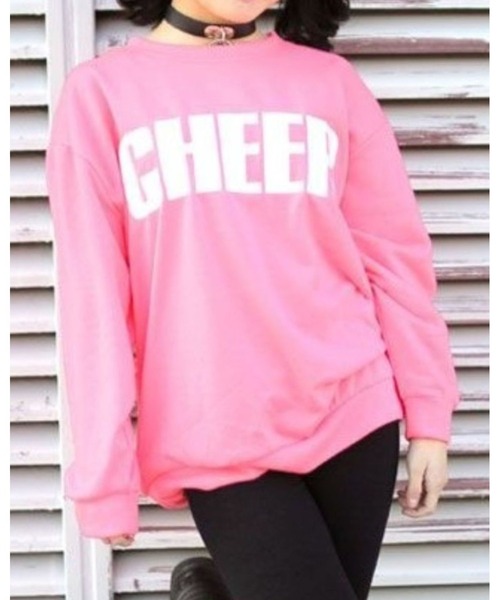 CHEER(チアー)の「ネオンカラースウェットBIGトレーナー(スウェット・レディース・グレー/ブラック×ピンク/ピンク/ブラック×ホワイト/ホワイト/ライトグリーン/ブラック×グリーン・S/M/L)」の10枚目の写真