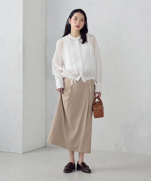 COMME CA ISM(コムサイズム)の「【セットアイテム】シアーシャツ+タンクトップ(Tシャツ/カットソー・レディース・ホワイト/チャコール/サックスブルー・LARGE/MEDIUM)」の6枚目の写真