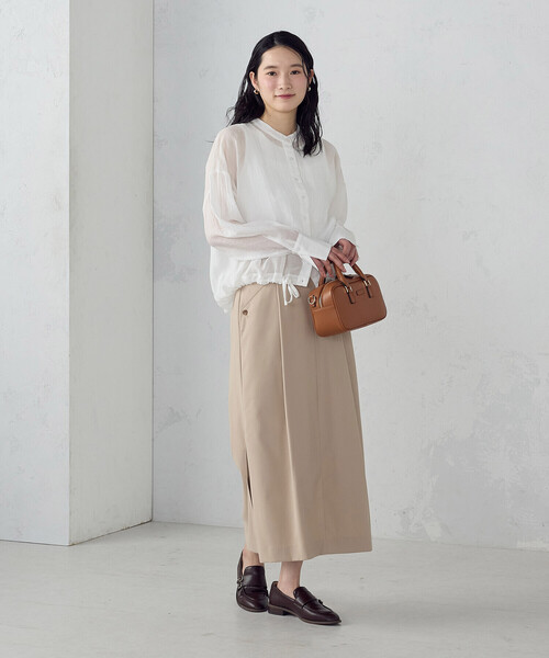 COMME CA ISM(コムサイズム)の「【セットアイテム】シアーシャツ+タンクトップ(Tシャツ/カットソー・レディース・ホワイト/チャコール/サックスブルー・LARGE/MEDIUM)」の7枚目の写真
