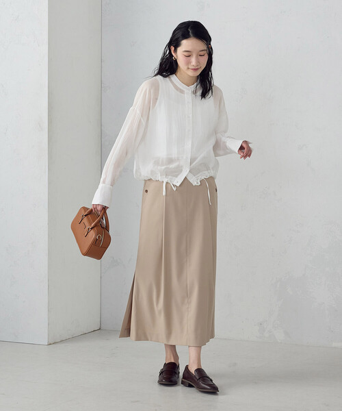 COMME CA ISM(コムサイズム)の「【セットアイテム】シアーシャツ+タンクトップ(Tシャツ/カットソー・レディース・ホワイト/チャコール/サックスブルー・LARGE/MEDIUM)」の8枚目の写真