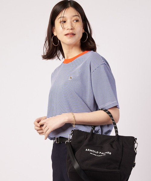 Arnold Palmer(アーノルドパーマー)の「シェア ボーダー リンガー Tシャツ(Tシャツ/カットソー・レディース・ブルー/チャコールグレー/ブラック・M/LL/XS/S/L)」の3枚目の写真