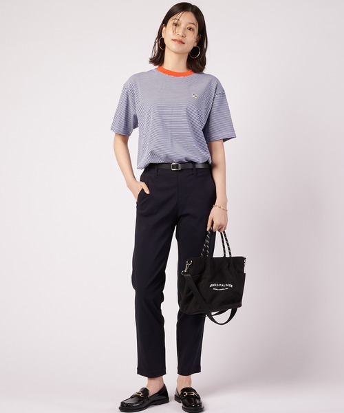 Arnold Palmer(アーノルドパーマー)の「シェア ボーダー リンガー Tシャツ(Tシャツ/カットソー・レディース・ブルー/チャコールグレー/ブラック・M/LL/XS/S/L)」の12枚目の写真