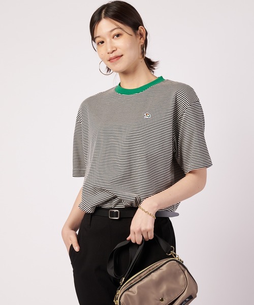 Arnold Palmer(アーノルドパーマー)の「シェア ボーダー リンガー Tシャツ(Tシャツ/カットソー・レディース・ブルー/チャコールグレー/ブラック・M/LL/XS/S/L)」の5枚目の写真