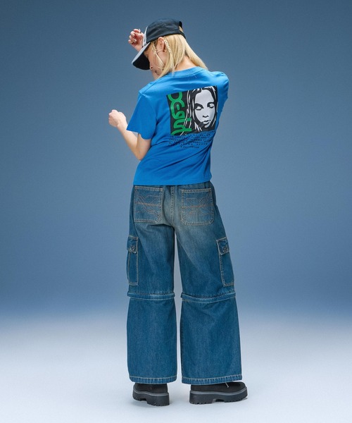 X-girl(エックスガール)の「PANELED 6PANEL CAP(キャップ・レディース・ブラック/オリーブ・ONE SIZE)」の4枚目の写真