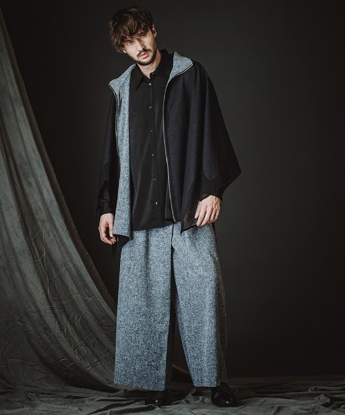 NO ID.(ノーアイディ)の「mp14811-ワイドラップトラウザーズ パンツ(458006-439P)(その他パンツ・メンズ・ミックスグレー/ブラック・2/1)」の6枚目の写真