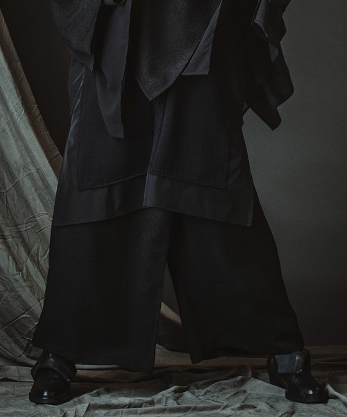 NO ID.(ノーアイディ)の「mp14811-ワイドラップトラウザーズ パンツ(458006-439P)(その他パンツ・メンズ・ミックスグレー/ブラック・2/1)」の9枚目の写真