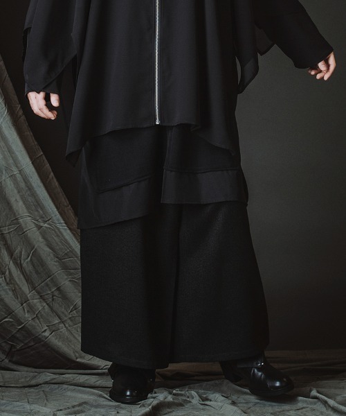 NO ID.(ノーアイディ)の「mp14811-ワイドラップトラウザーズ パンツ(458006-439P)(その他パンツ・メンズ・ミックスグレー/ブラック・2/1)」の10枚目の写真