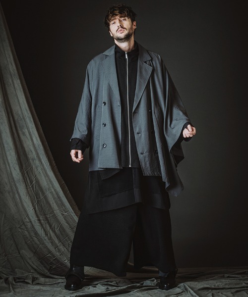NO ID.(ノーアイディ)の「mp14811-ワイドラップトラウザーズ パンツ(458006-439P)(その他パンツ・メンズ・ミックスグレー/ブラック・2/1)」の13枚目の写真
