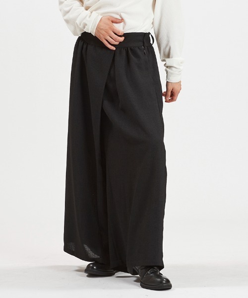 NO ID.(ノーアイディ)の「mp14811-ワイドラップトラウザーズ パンツ(458006-439P)(その他パンツ・メンズ・ミックスグレー/ブラック・2/1)」の15枚目の写真