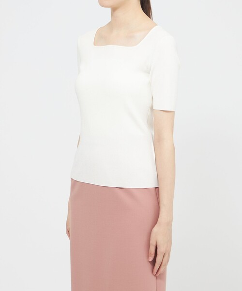 EPOCA(エポカ)の「キュプラベーシック スクエアカラーニット(ニット/セーター・レディース・ブラック/ネイビー/ホワイト/ワイン/オフホワイト・40)」の13枚目の写真