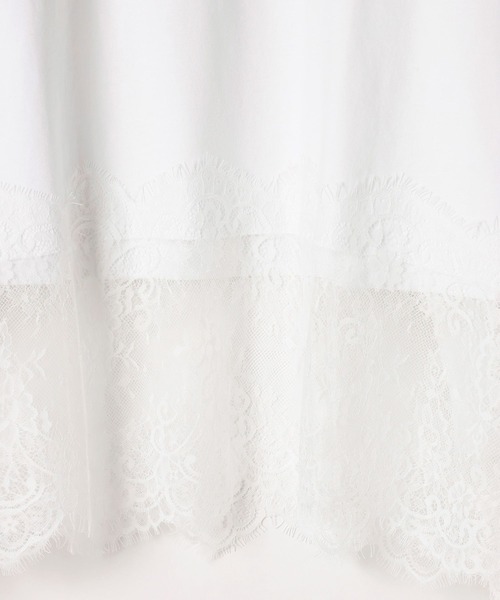 LOWRYS FARM（ローリーズファーム）の「レースレイヤードＬＳ 663968（Tシャツ/カットソー・レディース・ブラック/ホワイト・FREE）」の3枚目の写真