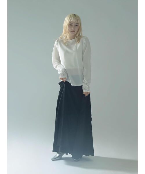 :ETHROF(イーサオブ)の「LACE×SHEER STRETCH TOPS(Tシャツ/カットソー・レディース・ブラック/ホワイト・MEDIUM)」の8枚目の写真