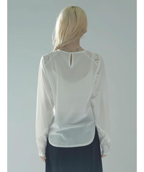 :ETHROF(イーサオブ)の「LACE×SHEER STRETCH TOPS(Tシャツ/カットソー・レディース・ブラック/ホワイト・MEDIUM)」の15枚目の写真