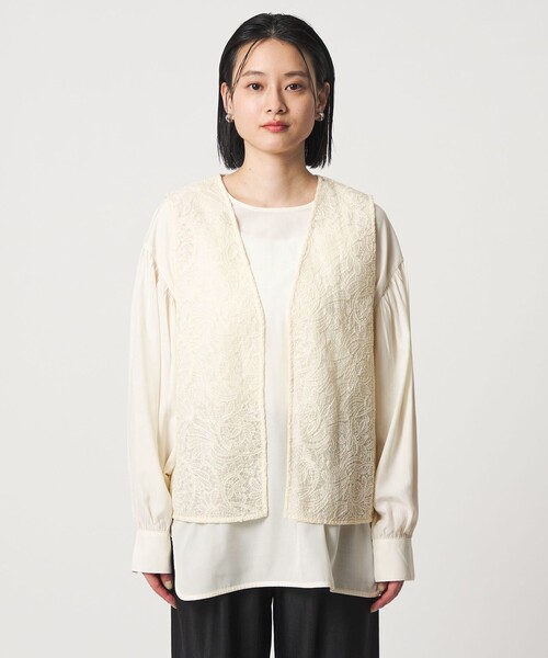 A DAY IN THE LIFE UNITED ARROWS(アデイインザライフユナイテッドアローズ)の「レースベスト+ブラウス ‐セットアイテム‐ <A DAY IN THE LIFE>(ベスト・レディース・オフホワイト/ブラック・FREE)」の18枚目の写真