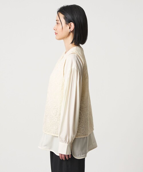 A DAY IN THE LIFE UNITED ARROWS(アデイインザライフユナイテッドアローズ)の「レースベスト+ブラウス ‐セットアイテム‐ <A DAY IN THE LIFE>(ベスト・レディース・オフホワイト/ブラック・FREE)」の19枚目の写真