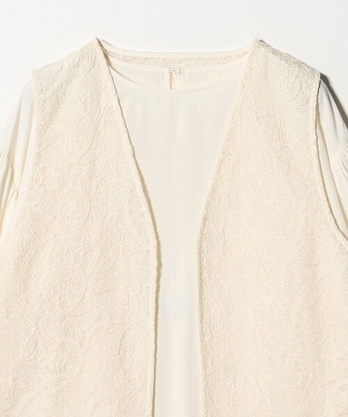 A DAY IN THE LIFE UNITED ARROWS(アデイインザライフユナイテッドアローズ)の「レースベスト+ブラウス ‐セットアイテム‐ <A DAY IN THE LIFE>(ベスト・レディース・オフホワイト/ブラック・FREE)」の10枚目の写真