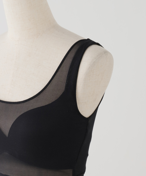 IENA(イエナ)の「NICENICE MOMENT/ナイスナイスモーメント MESH BRA TANK NNM3-25S-012(その他アンダーウェア/インナー・レディース・ベージュ/ブラック・X-SMALL/SMALL)」の5枚目の写真