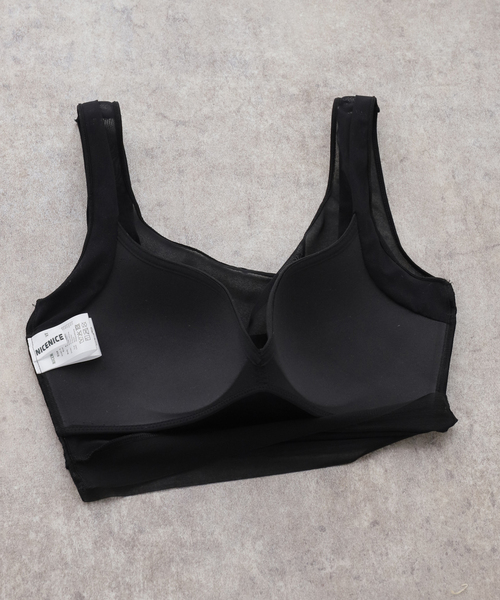 IENA(イエナ)の「NICENICE MOMENT/ナイスナイスモーメント MESH BRA TANK NNM3-25S-012(その他アンダーウェア/インナー・レディース・ベージュ/ブラック・X-SMALL/SMALL)」の7枚目の写真