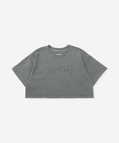 Hurley (ハーレー)の「【Hurley:ハーレー】レディースオーバーサイズクロップドTシャツ OVRSZD EMB OE LOGO CRPD SS TEE(Tシャツ/カットソー・レディース・ブルーグレー/ブラック/カーキブラウン・LARGE/SMALL/MEDIUM)」の1枚目の写真