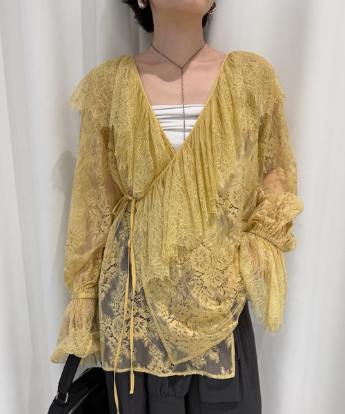 2WAY LACE RAFFLE BLOUSE（シャツ/ブラウス）｜Ameri（アメリ）の