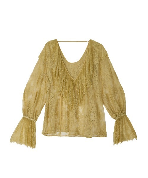 Ameri(アメリ)の「2WAY LACE RAFFLE BLOUSE(シャツ/ブラウス・レディース・ブラック/アイボリー/イエロー・FREE)」の17枚目の写真