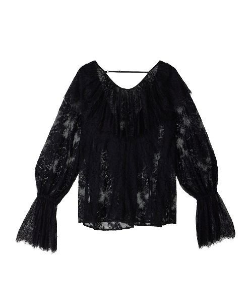 Ameri(アメリ)の「2WAY LACE RAFFLE BLOUSE(シャツ/ブラウス・レディース・ブラック/アイボリー/イエロー・FREE)」の18枚目の写真