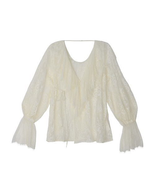 Ameri(アメリ)の「2WAY LACE RAFFLE BLOUSE(シャツ/ブラウス・レディース・ブラック/アイボリー/イエロー・FREE)」の19枚目の写真