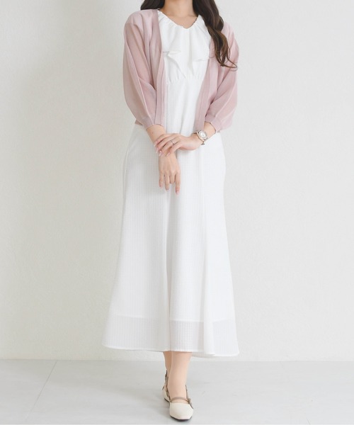 MISCH MASCH（ミッシュマッシュ）の「2026春夏新作 ラメシアーボレロカーディガン（カーディガン/ボレロ・レディース・ピンク/ブルー/ブラック/ホワイト・ﾌﾘ-）」の8枚目の写真