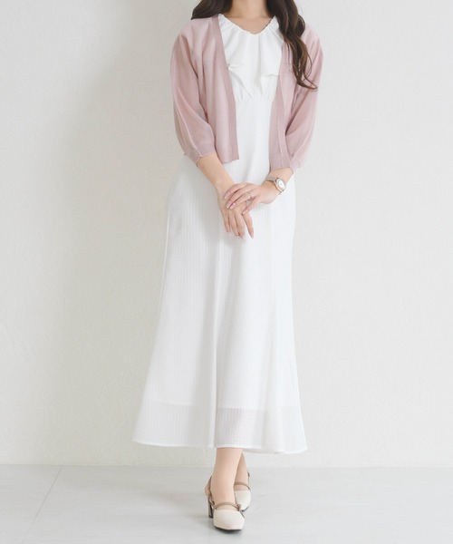 MISCH MASCH（ミッシュマッシュ）の「2026春夏新作 ラメシアーボレロカーディガン（カーディガン/ボレロ・レディース・ピンク/ブルー/ブラック/ホワイト・ﾌﾘ-）」の11枚目の写真