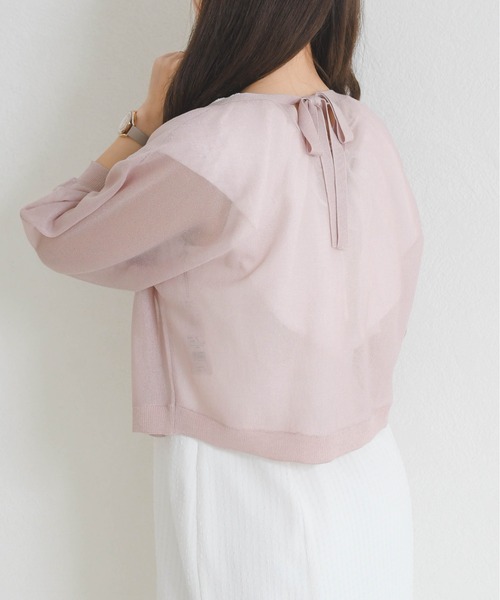 MISCH MASCH（ミッシュマッシュ）の「2026春夏新作 ラメシアーボレロカーディガン（カーディガン/ボレロ・レディース・ピンク/ブルー/ブラック/ホワイト・ﾌﾘ-）」の19枚目の写真