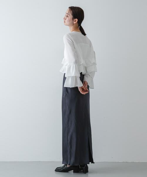SENSE OF PLACE by URBAN RESEARCH（センスオブプレイスバイアーバンリサーチ）の「ダブルフリルブラウス（シャツ/ブラウス・レディース・オフホワイト/ブラック/ベージュ・ONE）」の17枚目の写真
