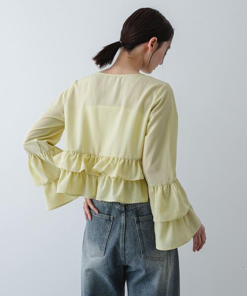 SENSE OF PLACE by URBAN RESEARCH（センスオブプレイスバイアーバンリサーチ）の「ダブルフリルブラウス（シャツ/ブラウス・レディース・オフホワイト/ブラック/ベージュ・ONE）」の22枚目の写真