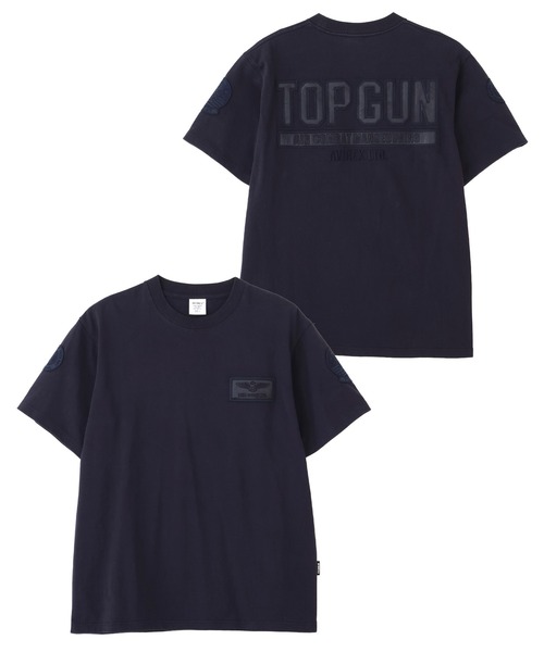 AVIREX(アヴィレックス)の「《直営店限定》S/S TOPGUN LEATHER PATCHED T-SHIRT / ショートスリーブ トップガン レザーパッチ Tシャツ / AVIREX / アヴィレックス(Tシャツ/カットソー・メンズ・ホワイト/ネイビー・M/2XL)」の2枚目の写真