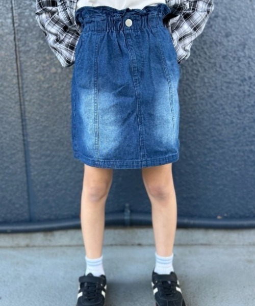 Right-on（ライトオン）の「【VIVIAN BLUE】ウエストフリル 台形デニムスカート (通園・通学 / キッズ / ポケット付き)（デニムスカート・キッズ・ライトインディゴブルー/ダークインディゴブルー・150/160/110/120/130/140）」の15枚目の写真
