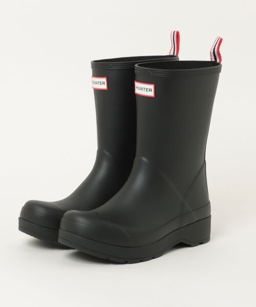 ASBee(アスビー)の「HUNTER ハンター ORIGINAL PLAY BOOT MID【完全防水】レインブーツ(オリジナルプレイブーツミッド) MFS9087RMA BLK ブラック(レインシューズ・メンズ・ブラック・25.0cm/26.0cm/27.0cm/28.0cm)」の1枚目の写真