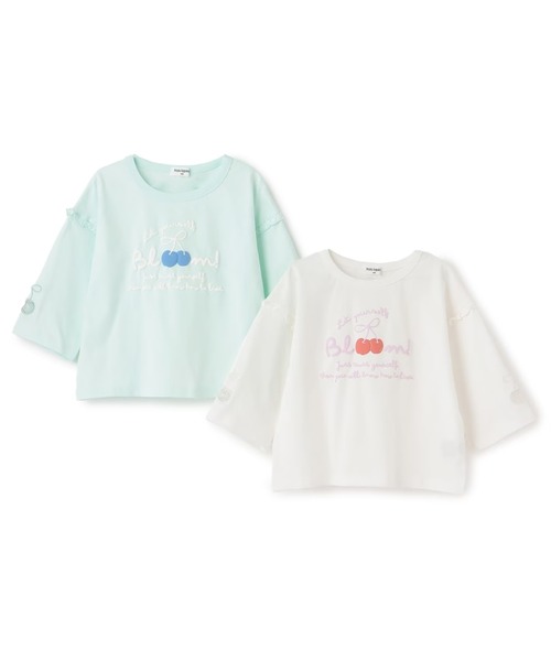 trois lapins kp（トロワラパンケーピー）の「【Trois Lapins】 7分袖Ｔシャツ（Tシャツ/カットソー・キッズ・オフホワイト/ミント・130cm/140cm/150cm/160cm/120cm）」の3枚目の写真