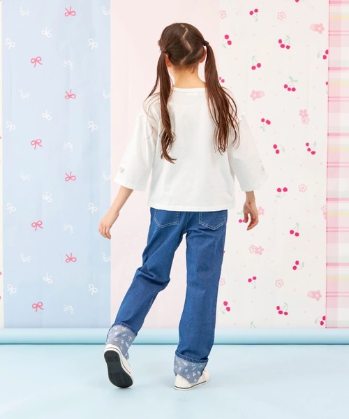 trois lapins kp（トロワラパンケーピー）の「【Trois Lapins】 7分袖Ｔシャツ（Tシャツ/カットソー・キッズ・オフホワイト/ミント・130cm/140cm/150cm/160cm/120cm）」の14枚目の写真