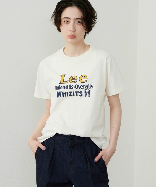 Lee(リー)の「Lee/リー ロゴプリントハーフスリーブTシャツ(Tシャツ/カットソー・レディース・ブラウン/ホワイト/アイボリー/ブルー/イエロー/ブラック/グレー/レッド・SMALL/MEDIUM)」の7枚目の写真
