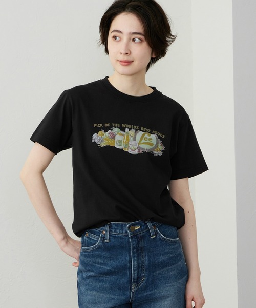 Lee(リー)の「Lee/リー ロゴプリントハーフスリーブTシャツ(Tシャツ/カットソー・レディース・ブラウン/ホワイト/アイボリー/ブルー/イエロー/ブラック/グレー/レッド・SMALL/MEDIUM)」の4枚目の写真
