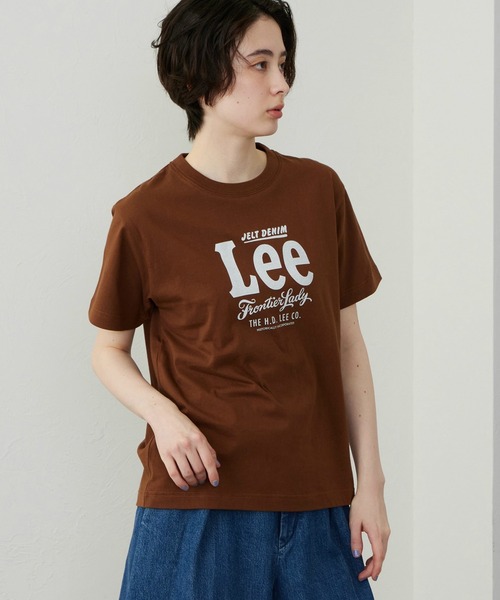 Lee(リー)の「Lee/リー ロゴプリントハーフスリーブTシャツ(Tシャツ/カットソー・レディース・ブラウン/ホワイト/アイボリー/ブルー/イエロー/ブラック/グレー/レッド・SMALL/MEDIUM)」の12枚目の写真