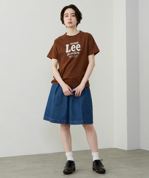 Lee(リー)の「Lee/リー ロゴプリントハーフスリーブTシャツ(Tシャツ/カットソー・レディース・ブラウン/ホワイト/アイボリー/ブルー/イエロー/ブラック/グレー/レッド・SMALL/MEDIUM)」の15枚目の写真
