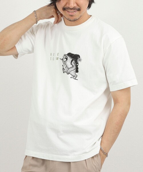 NOLLEY’S（ノーリーズ）の「別注 ナマケモノ プリントTシャツ 26SS（Tシャツ/カットソー・メンズ・ネイビー/ホワイト/ライトグレー・S/M/L）」の18枚目の写真