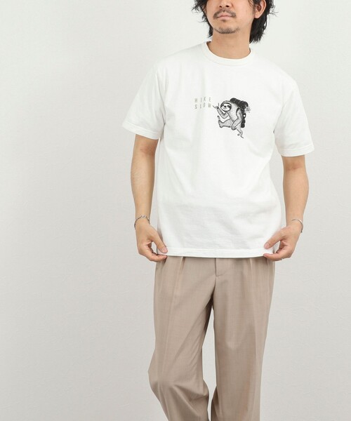 NOLLEY’S（ノーリーズ）の「別注 ナマケモノ プリントTシャツ 26SS（Tシャツ/カットソー・メンズ・ネイビー/ホワイト/ライトグレー・S/M/L）」の20枚目の写真