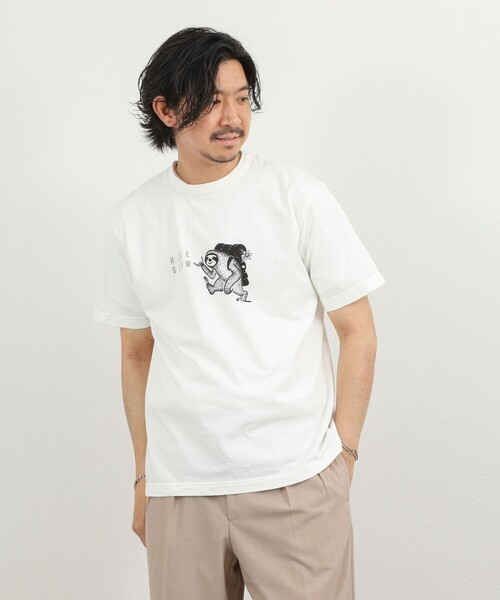 NOLLEY’S（ノーリーズ）の「別注 ナマケモノ プリントTシャツ 26SS（Tシャツ/カットソー・メンズ・ネイビー/ホワイト/ライトグレー・S/M/L）」の22枚目の写真
