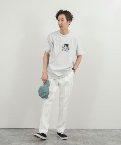 NOLLEY’S（ノーリーズ）の「別注 ナマケモノ プリントTシャツ 26SS（Tシャツ/カットソー・メンズ・ネイビー/ホワイト/ライトグレー・S/M/L）」の9枚目の写真