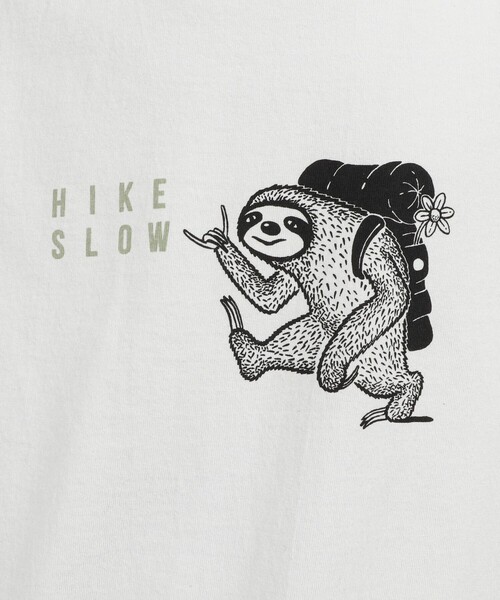 NOLLEY’S（ノーリーズ）の「別注 ナマケモノ プリントTシャツ 26SS（Tシャツ/カットソー・メンズ・ネイビー/ホワイト/ライトグレー・S/M/L）」の10枚目の写真