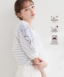 couture brooch | 【接触冷感・UVカット】エンブロドルマントップス(Tシャツ/カットソー)