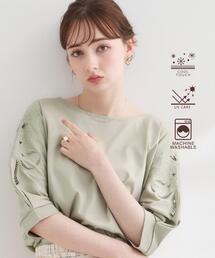 couture brooch | 【接触冷感・UVカット】エンブロドルマントップス(Tシャツ/カットソー)
