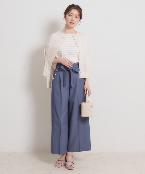 couture brooch(クチュールブローチ)の「【接触冷感・UVカット】60シルケット エンブロドルマントップス(Tシャツ/カットソー・レディース・ブラック/サックスブルー/ピンク系3/オフホワイト・38/36/42)」の15枚目の写真